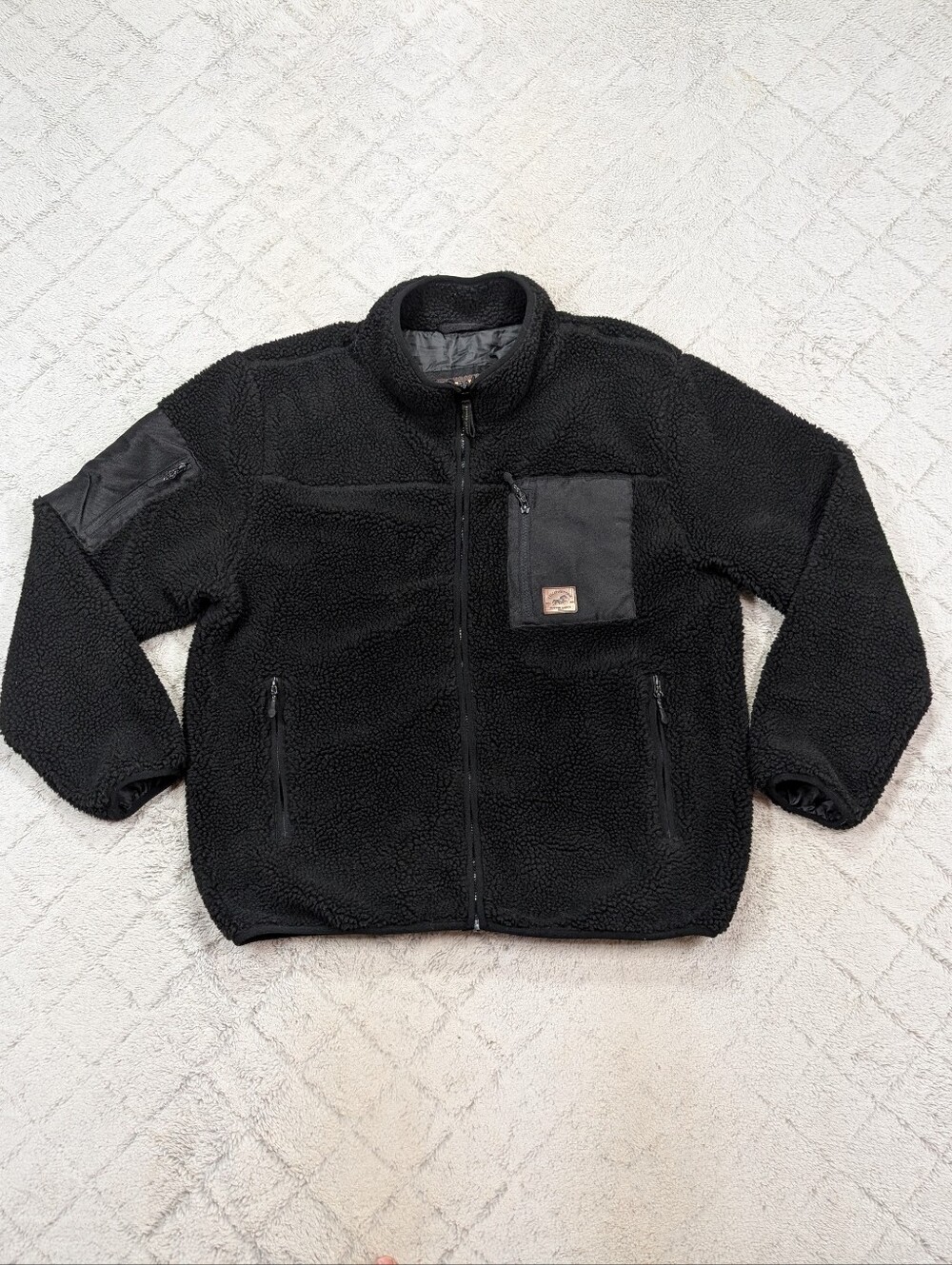 Yellowstone Jacket Mens L Black Sherpa Fleece Dutton Ranch Full Zip Outdoor Work
